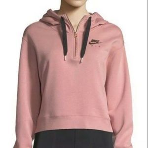 Nike Rose Gold Metallic Half Zip Hoodie 